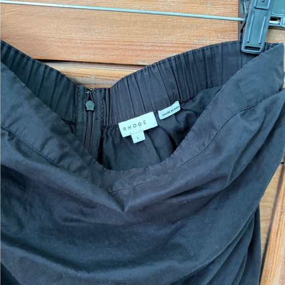 RHODE Black Hannah ruched cotton mini skirt LG - Picture 5 of 9